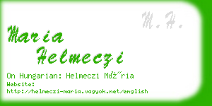 maria helmeczi business card